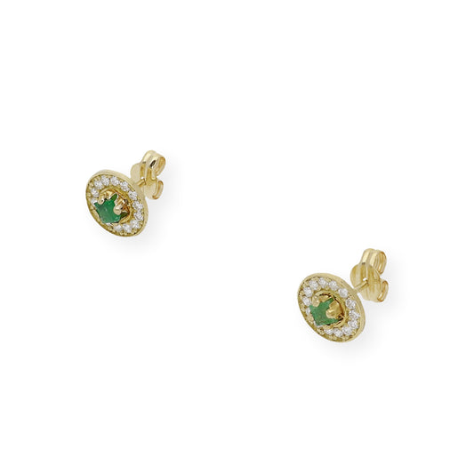 Pendientes de Oro con Diamantes y Esmeraldas