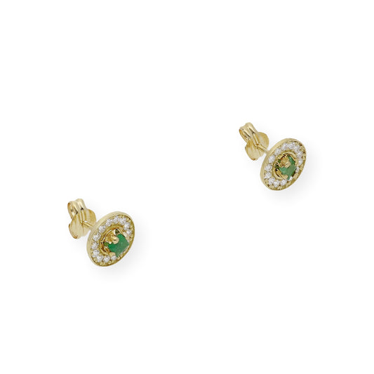 Pendientes de Oro con Diamantes y Esmeraldas