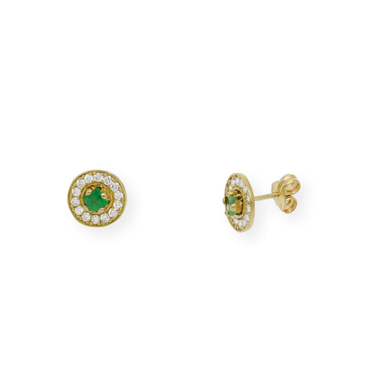 Pendientes de Oro con Diamantes y Esmeraldas