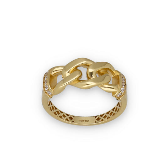 Anillo Entrelazado en Oro de Ley y Circonitas Modelo Klein