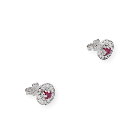 Pendientes de Oro con Diamantes y Rubíes