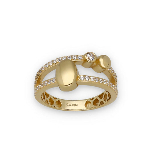 Anillo Modelo Egan en Oro de Ley y Circonitas