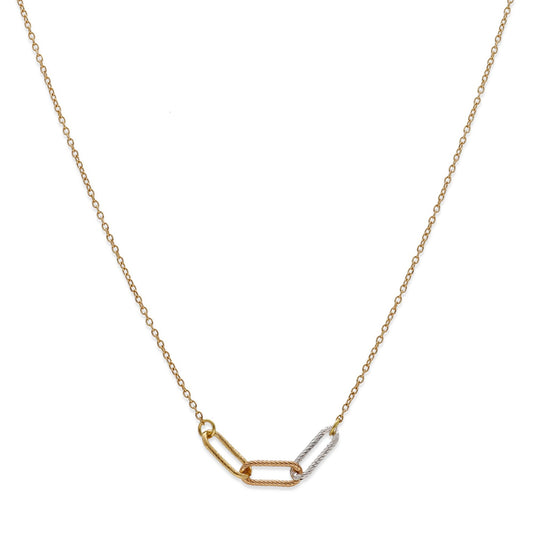 Collar de Eslabones Modelo Helle en Oro Bicolor