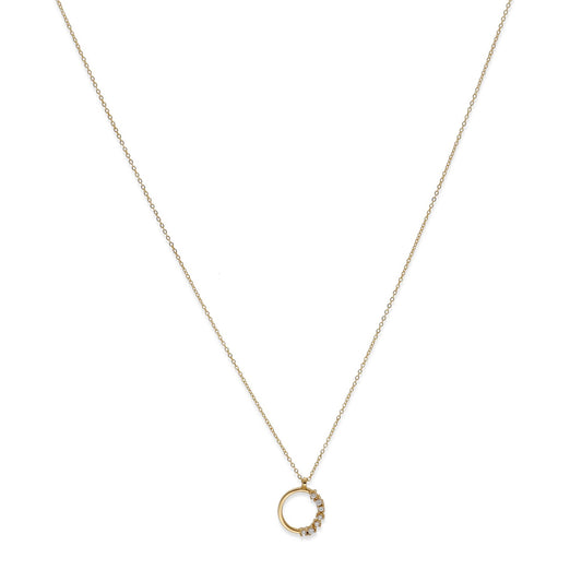 Collar con Colgante Modelo Circus en Oro y Circonitas