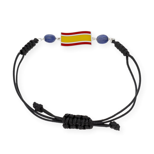 Pulsera Macramé España en Plata Esmaltada y Piedras de Color