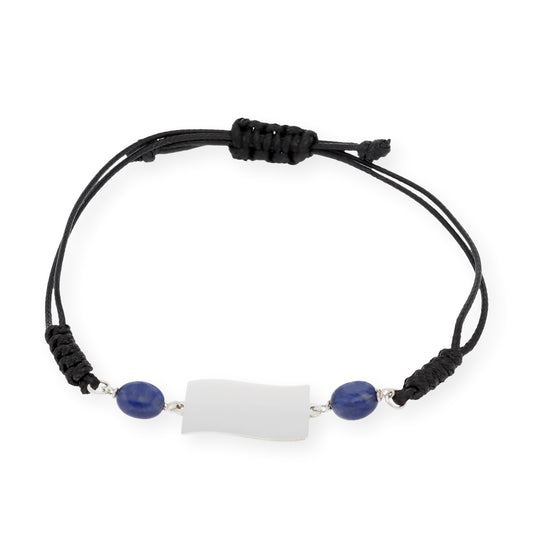 Pulsera Macramé España en Plata Esmaltada y Piedras de Color