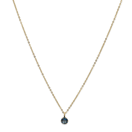 Collar con Colgante Deep en Oro de Ley 18K y Topacio Azul London