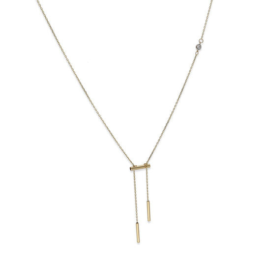 Collar Candles en Oro Amarillo y Circonita Brillante