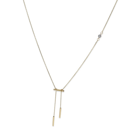 Collar Candles en Oro Amarillo y Circonita Brillante