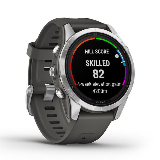 Reloj Garmin Fenix 7S PRO Solar Edition Plateado con Correa Gris 010-02776-01
