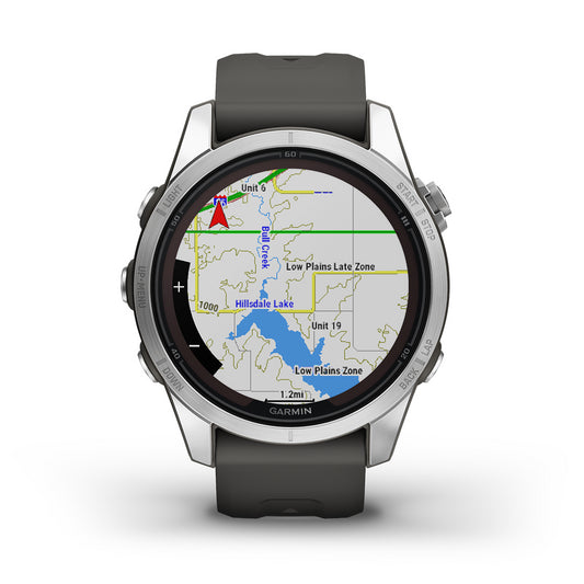 Reloj Garmin Fenix 7S PRO Solar Edition Plateado con Correa Gris 010-02776-01