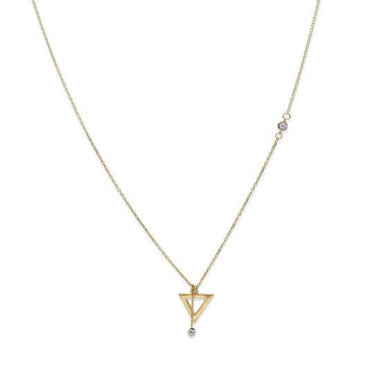 Collar de Oro con Circonita Modelo Trekant