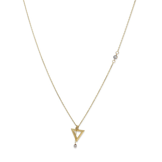 Collar de Oro con Circonita Modelo Trekant