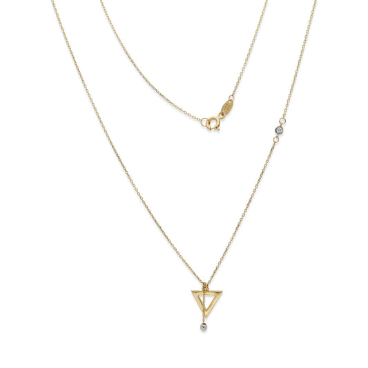 Collar de Oro con Circonita Modelo Trekant