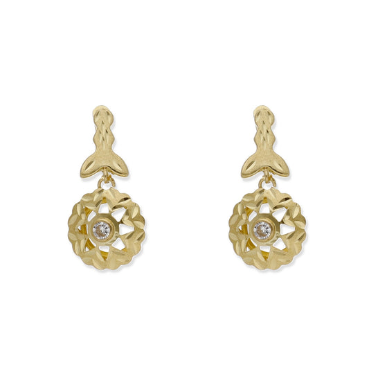 Pendientes Cubana Modelo Luant en Oro y Circonita