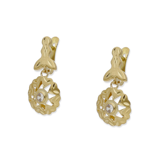 Pendientes Cubana Modelo Luant en Oro y Circonita