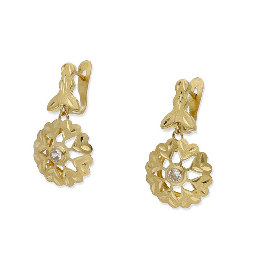 Pendientes Cubana Modelo Lyam en Oro y Circonita