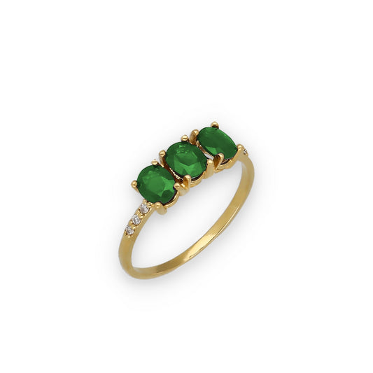 Anillo Lumina en Oro 18K con Esmeraldas y Diamantes