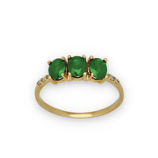 Anillo Lumina en Oro 18K con Esmeraldas y Diamantes