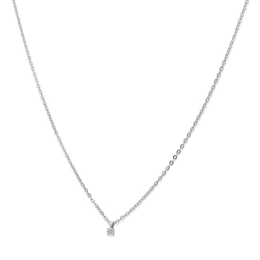 Conjunto Ámame Pendientes y Collar de Oro Blanco y Diamantes