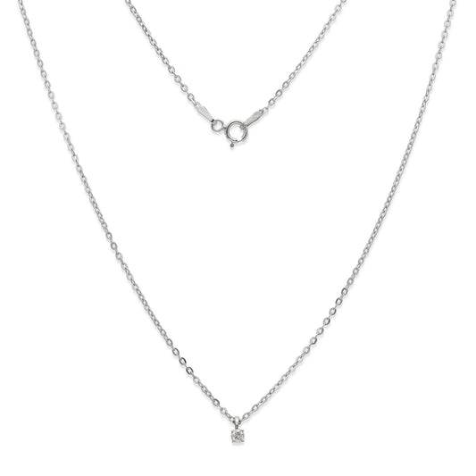 Conjunto Ámame Pendientes y Collar de Oro Blanco y Diamantes