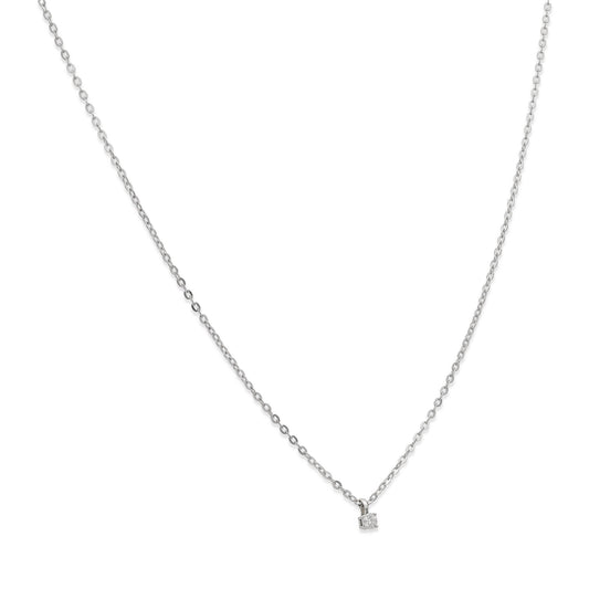 Conjunto Ámame Pendientes y Collar de Oro Blanco y Diamantes