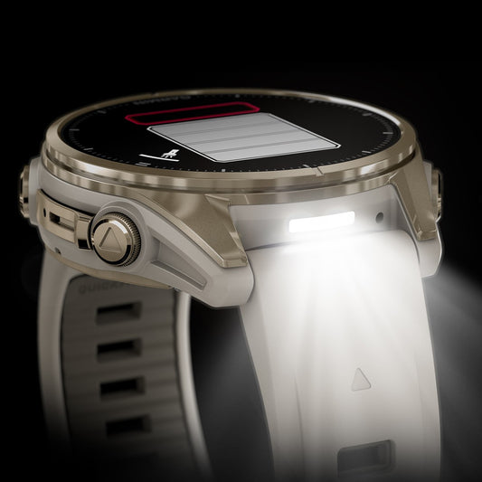 Reloj Garmin Fenix 8 - 43mm AMOLED Sapphire, Titanio DLC con Correa Nerga/Gris 010-02903-21