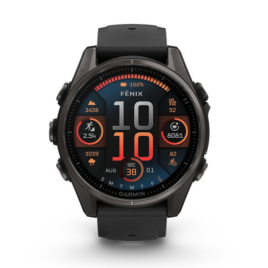 Reloj Garmin Fenix 8 - 43mm AMOLED Sapphire, Titanio DLC con Correa Nerga/Gris 010-02903-21