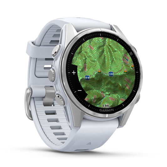Reloj Garmin Fenix 8 - 43mm AMOLED Plata con Correa Blanca 010-02903-00