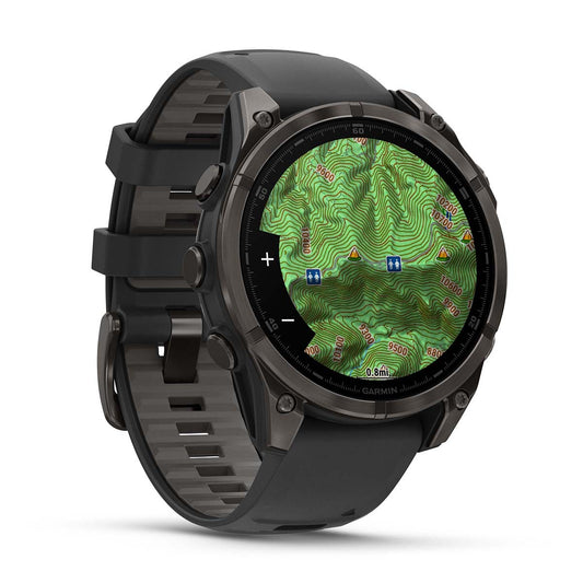 Reloj Garmin Fenix 8 - 47mm AMOLED Sapphire, Titanio DLC con Correa Negra/Gris 010-02904-21
