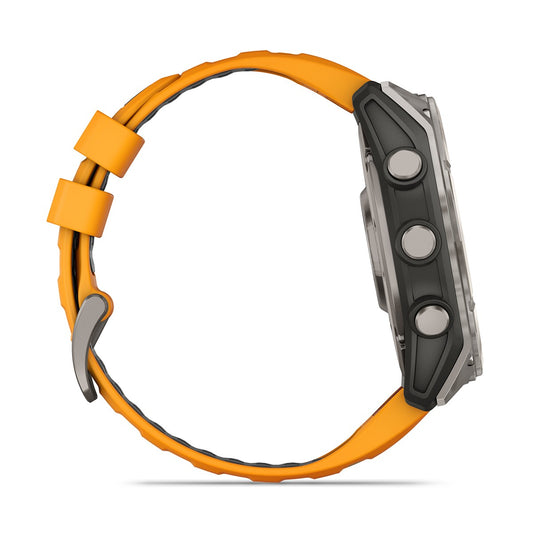 Reloj Garmin Fenix 8 - 51mm AMOLED Sapphire, Titanio con Correa Naranja 010-02905-11