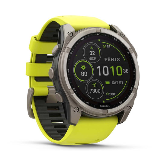 Reloj Garmin Fenix 8 - 51mm Solar Sapphire, Titanio con Correa Amarilla 010-02907-21