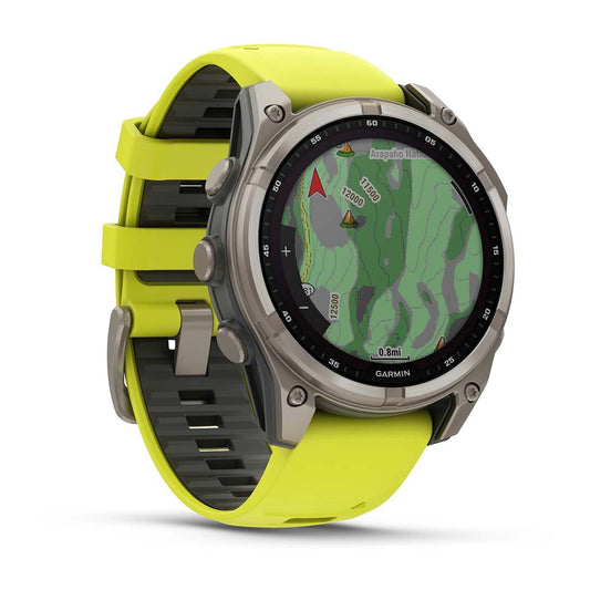 Reloj Garmin Fenix 8 - 47mm Solar Sapphire, Titanio con Correa Amarilla 010-02906-21