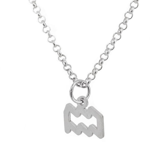 Collar con Colgante Zodiaco Acuario en Plata de Ley 925