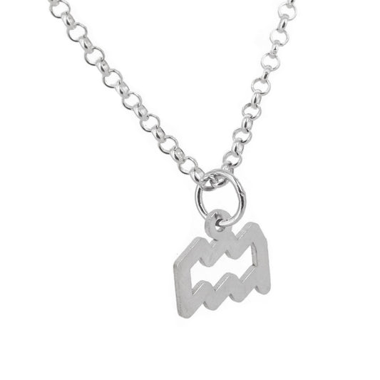 Collar con Colgante Zodiaco Acuario en Plata de Ley 925