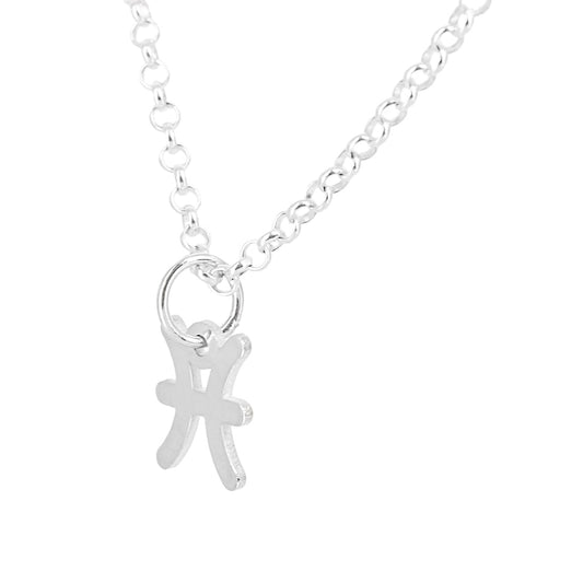Collar con Colgante Zodiaco Piscis en Plata de Ley 925