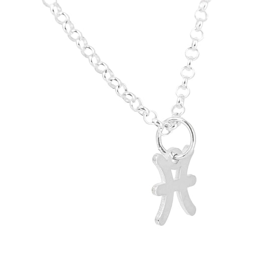 Collar con Colgante Zodiaco Piscis en Plata de Ley 925