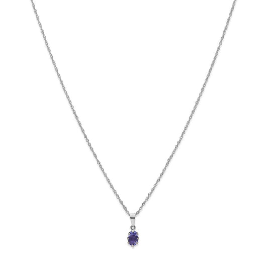 Collar con Colgante Modelo Sizwe Oro Blanco 18k y Tanzanita