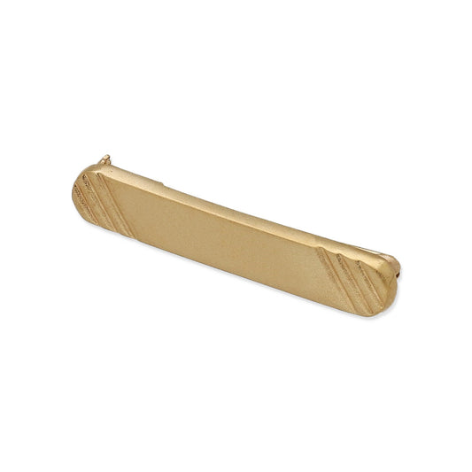 Imperdible Bebé de Barra Mate con Decoración Diagonal en Oro Amarillo 18K