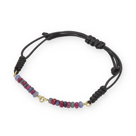 Pulsera Macramé en Oro de Ley 18K con Turmalinas