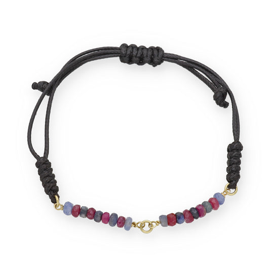 Pulsera Macramé en Oro de Ley 18K con Turmalinas