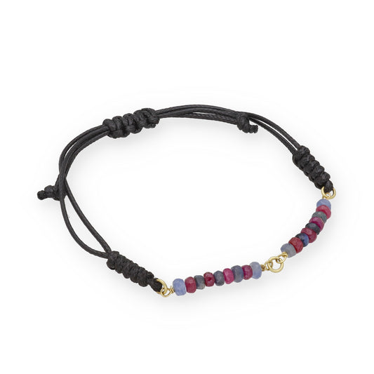 Pulsera Macramé en Oro de Ley 18K con Turmalinas