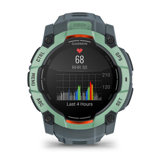 Reloj Garmin Instinct 3 - 50mm, AMOLED Verde con Correa Gris 010-03020-01