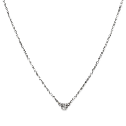 Collar con Colgante Clarise con Diamante y Oro Blanco "Punto de Luz"