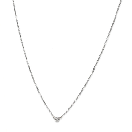 Collar con Colgante Clarise con Diamante y Oro Blanco "Punto de Luz"