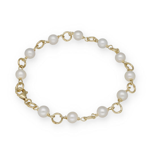 Pulsera de Comunión en plata de ley 925 y Perlas Freshwater