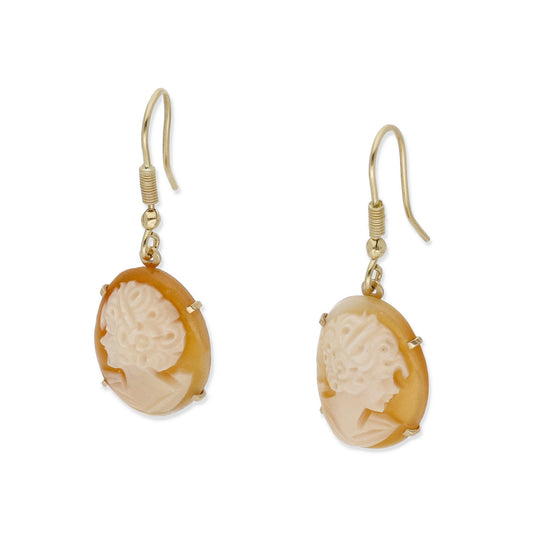 Pendientes Camafeo Coral en Oro de 18K