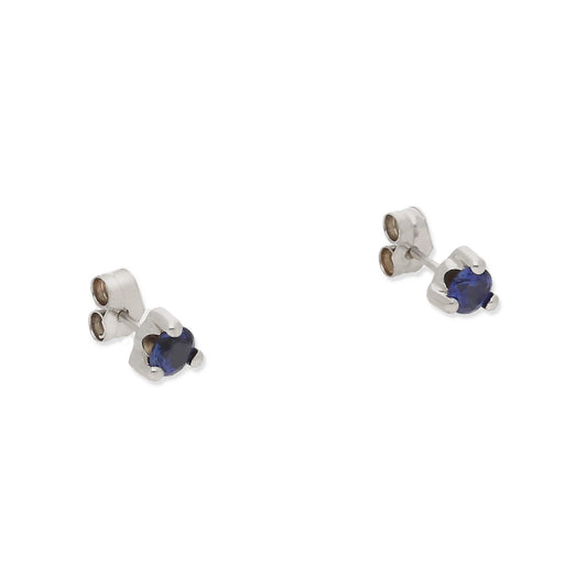 Pendientes Naira de Zafiro en Oro Blanco de 18K