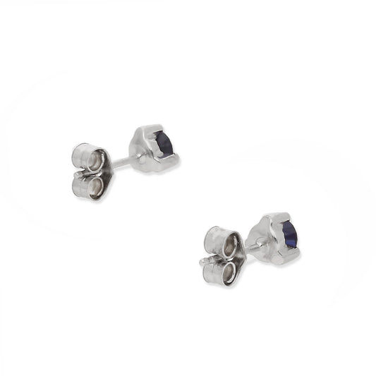 Pendientes Naira de Zafiro en Oro Blanco de 18K