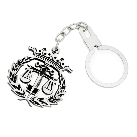 Llavero Insignia de Derecho en Plata de Ley 925